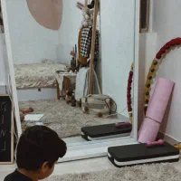 آینه قدی قاب mdf پایه چرخدا