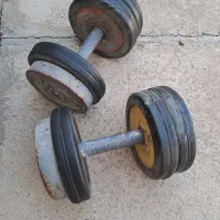 دنبل و وزنه وهالترپرس سینه.جمع وزنه ها ۶۰کیلوگرم