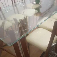 میز نهارخوری هشت نفره سالم|میز و صندلی غذاخوری|رشت, خمیران زاهدان|دیوار