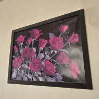 قاب عکس و ان یکاد و چهار قل و گل بنفش|تابلو، نقاشی، عکس|جرقویه, |دیوار