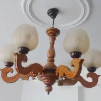 لوستر  چوبی چهار شعله