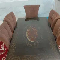میز نهار خوری ۶ نفره با پارچه مخمل قیمت دو میلیون