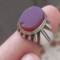 انگشتر عقیق یمن کهنه کهنه تراش ثبتی سمبه نشان