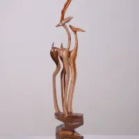 مجسمه چوبی /غزال چوبی|صنایع دستی و سایر لوازم تزئینی|تهران, آبشار تهران (دریاچه)|دیوار