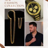پکیج ساعت collection طلایی + ست zar