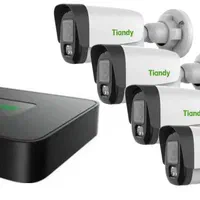 پک چهار دوربین مداربسته IP با دستگاه برند TIANDY