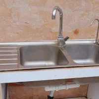 سینک دو لگنه استیل داتیس با شیر