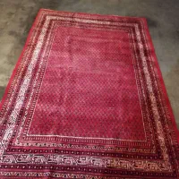 یک جفت فرش دستباف لاکی رنگ بته میر اراک