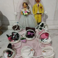 عروس وداماد صفرتاصدکاردست|صنایع دستی و سایر لوازم تزئینی|صحنه, |دیوار