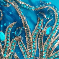 پارچه کارشده کار هند با سوزن دوری مخصوص مزون ها
