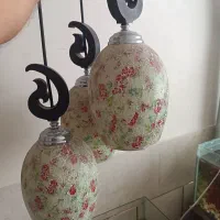 لوستر سه حباب آشپزخانه بزرگ