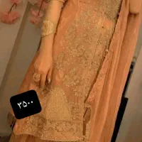 لباس هندی سه تیکه فول نگین، لباس شب، لباس حنا