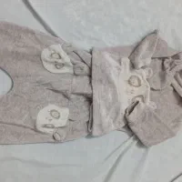 کاپشن شلوارلی کتان بلوزهودی نوزادی زیر دوسال|کفش و لباس بچه|ری, اقدسیه|دیوار