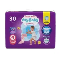 ۴بسته پوشک شورتی کانال دار مای بیبی سایز۴ ۳۰عددی