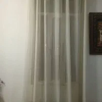 پرده حریرشاین سفید پانچی لوکس اندازه۲۲۰×۲۵۰در حدنو