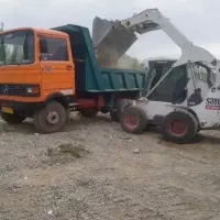 حمل نخاله باخاور بابکت و کارگر پخش مصالح ساختمانی