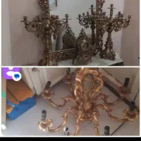 خرید لوستر آینه شعمدان برنز شیر آلات مس سمساری