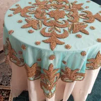 رومیزی سنگدوزی همراه با ساتن