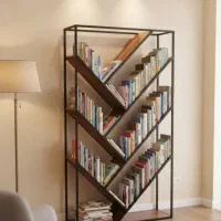 کتابخانه ترکیب چوب فلز|کتابخانه، شلف، قفسههای دیواری|کرمان, |دیوار