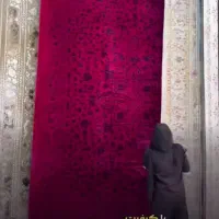قالی قرمز نخ ابریشمی