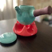 قوری سرامیکی فانتزی با پایه وارمر+ کاملا نو