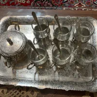 ست چایی خوری اصفحان تمام نقره ۸۴ عیار|کلکسیون اشیاء عتیقه|مشهد, شهید فرامرز عباسی|دیوار