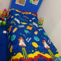 فروش تخت خواب سالم رنگ آبی بهترین مارک تشک