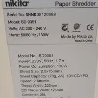 کاغذ خوردکن برند نیکتا مدل ۹۳۵۱|لوازم التحریر|باقرشهر, |دیوار