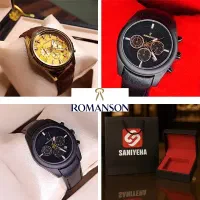 ساعت مچی زنانه رومانسون بند چرم (سه موتوره فعال)