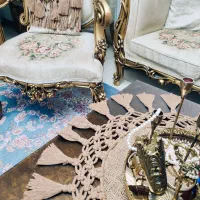 رومیزی رو عسلی کوسن ست مکرومه