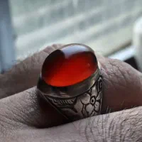 انگشتر نقره عقیق سرخ