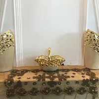 فروش پرده ، گاو صندوق،گلدان تزیینی و میز جلو مبلی|پرده، رانر، رومیزی|قم, شاه سید علی|دیوار