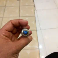 انگشتر نقره توپاز ابی خوش دست