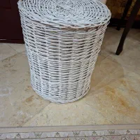 سبد لباس حصیری