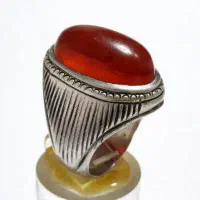 انگشتر نقره سنگ عقیق اصل یمنی