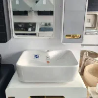 روشویی فول ست کد ۲ سفید درب طوسی