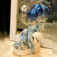 باکس گل نوزادی کریر تولد هدیه سوپرایز تاج گل ارایی|گل مصنوعی|اصفهان, عطار نیشابوری|دیوار