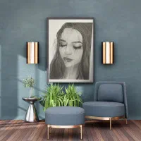 تابلو سیاه قلم|تابلو، نقاشی، عکس|اسلامشهر, شهرک قائمیه|دیوار
