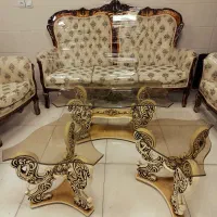 مبل پادشاهی ۷نفره با میز عسلی و میز غذاخوری ۶نفره