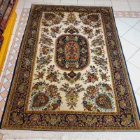 قالیچه کرک قم گل ابریشم