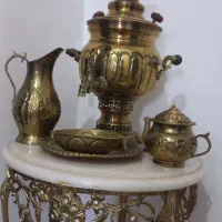 سماور پایه برنزی|کلکسیون اشیاء عتیقه|مشگین شهر, |دیوار