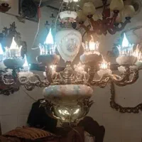 لوستر برنز چینی ۱۲ شاخه دو طوقه|لوستر و چراغ آویز|ارومیه, |دیوار