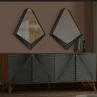 آینه کنسول چوبی مدرن با چوب روس