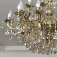 لوستر 24 شعله برنز|لوستر و چراغ آویز|بروجرد, |دیوار