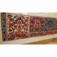 قالی نیمه کاره ۶ تا صدتایی نخ نایینی آماده بافتن|فرش|اصفهان, شاه پسند|دیوار