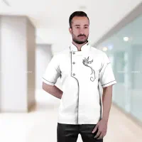 روپوش سرآشپز گلدوزی شده مدل خاص ققنوس