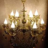 لوستر برنجی ۶ شاخه دوازده شعله