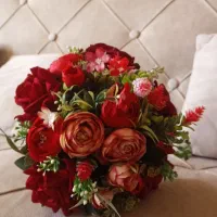 گل عروس رز و پیونی|گل مصنوعی|یاسوج, |دیوار