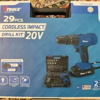 دریل پیچ گوشتی شارژی ۲ باتری وی تولز