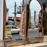 آینه قدی طرح صخره،دفرمه چوبی،سایز ۸۰×۱۸۰